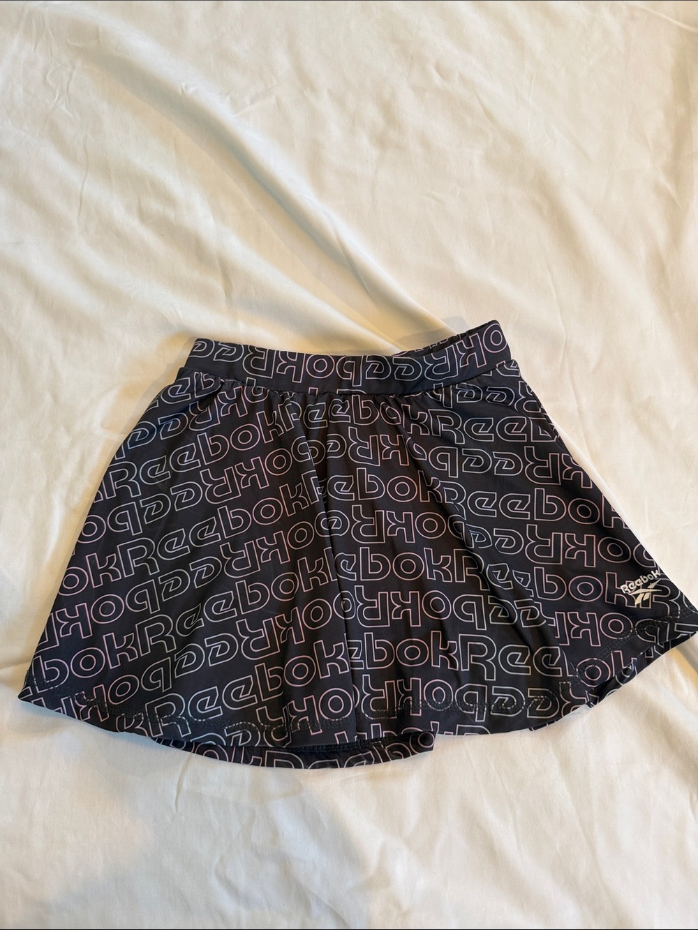 Reebok Black Skirt with Multicolor Logo Print